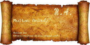 Multas Anikó névjegykártya